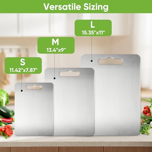 Planche à découper acier inoxydable de qualité alimentaire double face BOYUNSHI durable