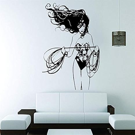 Vinilo para Pared Vinilo DC Wonder Woman Mural para Niñas Habitaciones para Niños Diseño de la Casa r Cartel 57x66cm