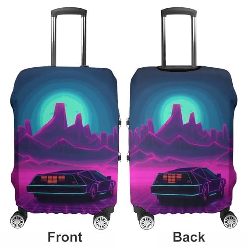 Retrowave Pictures Luggage Cover, Washable Elastic Suitcase Cover Protector Fit 18-32 Inch Luggage3