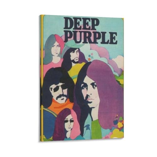 LKHJBYBI Deep Purple Art Band MusicFashion Poster Decorative Painting Canvas Wall Art Living Room Posters Bedroom PaintingLiving Room Illustration Poster08x12inch(20x30cm)