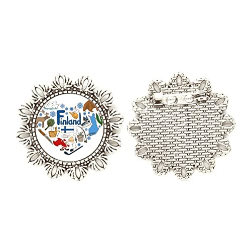 Broche de plata corazón de Finlandia mediano joyería fina de mujer