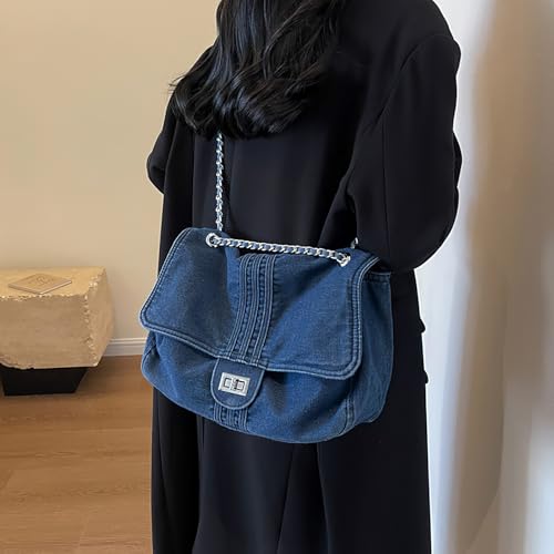 Women's Denim Crossbody Bag Small Vintage Shoulder Bag Multi-Purpose Jean Purse with Adjustable Strap for Travel4