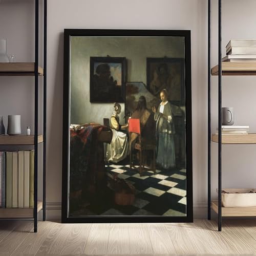 Impression sur toile The Concert Vermeer cadre suspendu 30x45 cm - 4