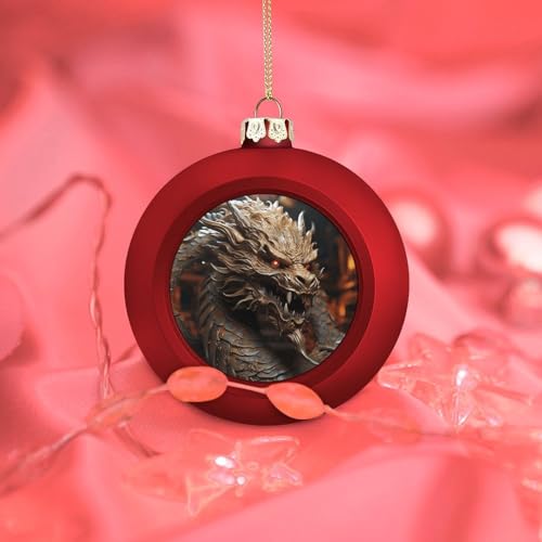 Dragon de Noël doré rouge : suspension incassable pour décoration de sapin festif - 8
