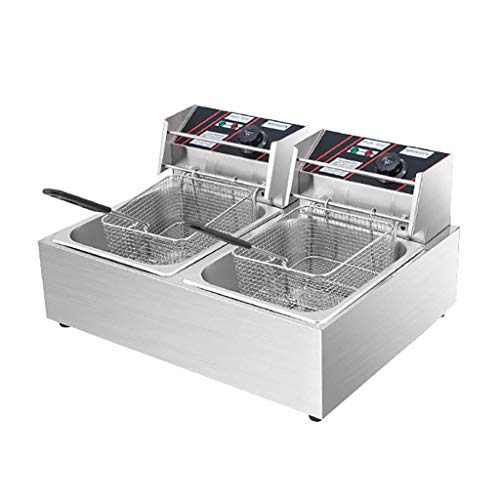 LXDDP Fritteuse 10L Kommerzielle elektrische Fritteuse mit Edelstahlkorb und oberer Abdeckung Intelligente…