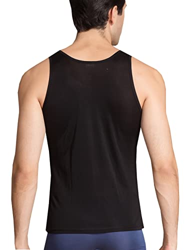 METWAY Men's Silk Tank Tops Sleeveless Pure Silk Undershirt Super Absorbent and Breathable Classic A Shirts4