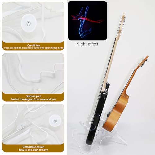 Support de ukulélé en acrylique stable et pliable pour éviter les chutes d'instruments