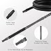 Premium Hookah Hose, Black Silicone, 47.2 Inch Length with Aluminum Easy-Grip Mouthpiece - Modern Design Handle, Universal Shisha Accessory with Spring (black)