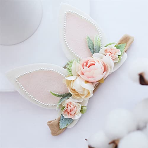 Gezisan Bunny Headband Ear Easter Baby Girls Flower Crown Spring Bunny Headbands Newborn Nylon Headbands #TOP5