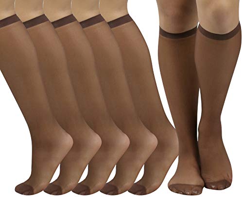 Image of ToBeInStyle Womens Pack of 6 Essential Muted Color Knee High Stockings