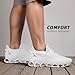 Men's Fashion Sneakers Blade Slip on Walking Running Shoes Tennis Casual Comfort Non Slip Work Sport Athletic Trainer White 6.5