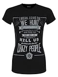Vêtement geek CID Supernatural - Crazy People T-Shirt Femme Multicolore FR : L (Taille Fabricant : L)