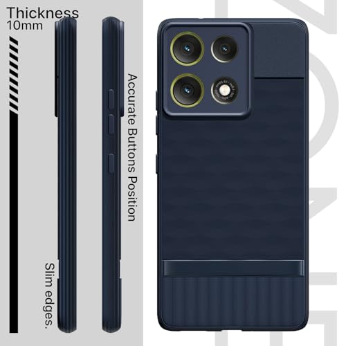 Image of Pikkme Back Cover for Motorola Moto G86 Power 5G Soft Grip 3D Hexa Cube Texture Silicone Bumper Case (Blue)