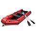 10ft Inflatable Boat with Paddles, Raft Sport Boat with Pump, Repair Kit, & Carrying Bag Included Paddle Lock Design, 3 Air Chambers, 6 HP Max PVC & Marine Wood Material 330lbs Capacity Red Black