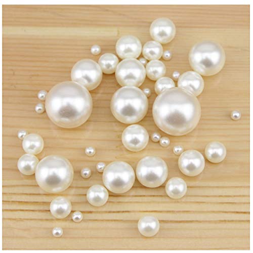 JETEHO 400 Pieces Assorted Plastic Bead Pearls Vase Filler Pearl Beads Without Hole