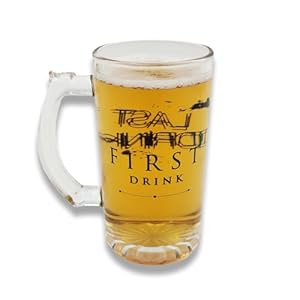 Mad Monkey Divertente bicchiere da birra con iscrizione – Bicchiere da birra First Drink – Last Drink