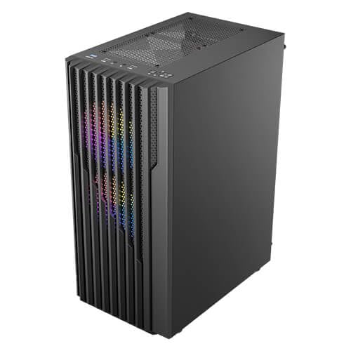 Image of Antec AX22 Elite Mid-Tower Case - Black | Supports ATX, M-ATX, ITX | 3 x 120mm Fixed RGB Fans & 1 x 120mm RGB Rear Fan | Tempered Glass | Support 240mm Radiator | Max GPU Length 295mm