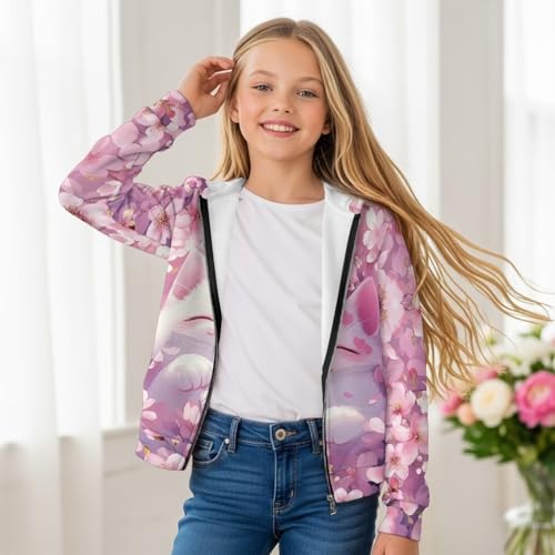 Girls' Hooded Sweatshirt for 6-16 Years Zipper Hoodies with Pockets Fall/Winter Jacket Coat Casual Sport Clothes4