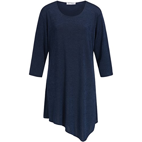 Magnau00ae Slinky Tunika im Lagenlook Stil mit Zipfel dunkelblau Größe 44/46