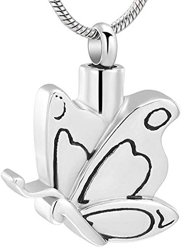 DGUA Cremation urn Keepsake Cremation Necklace Cremation Jewelry Flying Butterfly ur Bone Pendant Souvenir Commemorative Necklace