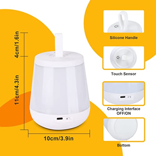Image of Touch Lamp, Portable LED Night Light with Quick USB Charging Port, 5 Level Dimmable Warm White Light & 16 Color Changing RGB for Bedroom Living Room Outdoor Camping