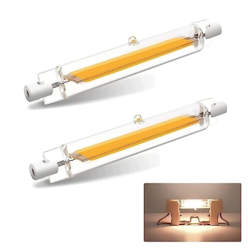 GFDYTG Bombilla R7S LED 78mm Regulables,LED R7S 78mm Blanco Natural 4500K 10W COB Bombillas Equivalente 80-100W Lámpara Halógena,iluminación de haz de 360°,1000LM,2 Pack