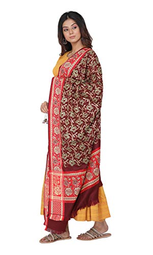 Image of KRITI Paisley Design Woollen Beige Color Shawl For Women
