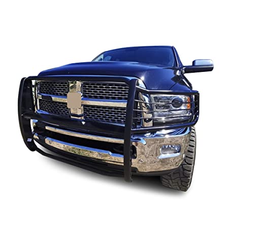 Image of Black Horse Grille brush Bumper Guard Modular Black Compatible with 2010-2018 Ram 2500|2011-2018 Ram 3500-17DR01MA