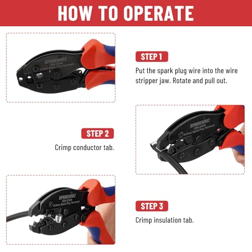 Image of Ratchet Spark Plug Wire Crimping Tool Kit, 180 /90 /Straight Terminals