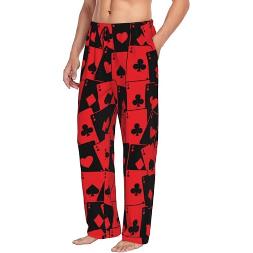 Playing Cards Mens Pj Pants,Soft Men Lounge Pants,Mens Pajama Pants Bottoms,Sleep Pants For Men