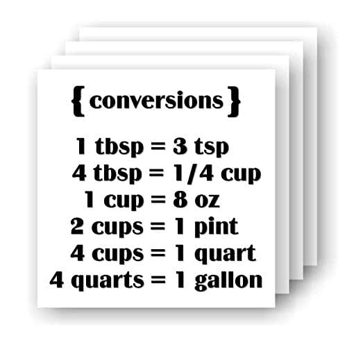 Kitchen Conversions 1 tbsp = 3 tsp 4 tbsp = 1/4 cup 1 cup