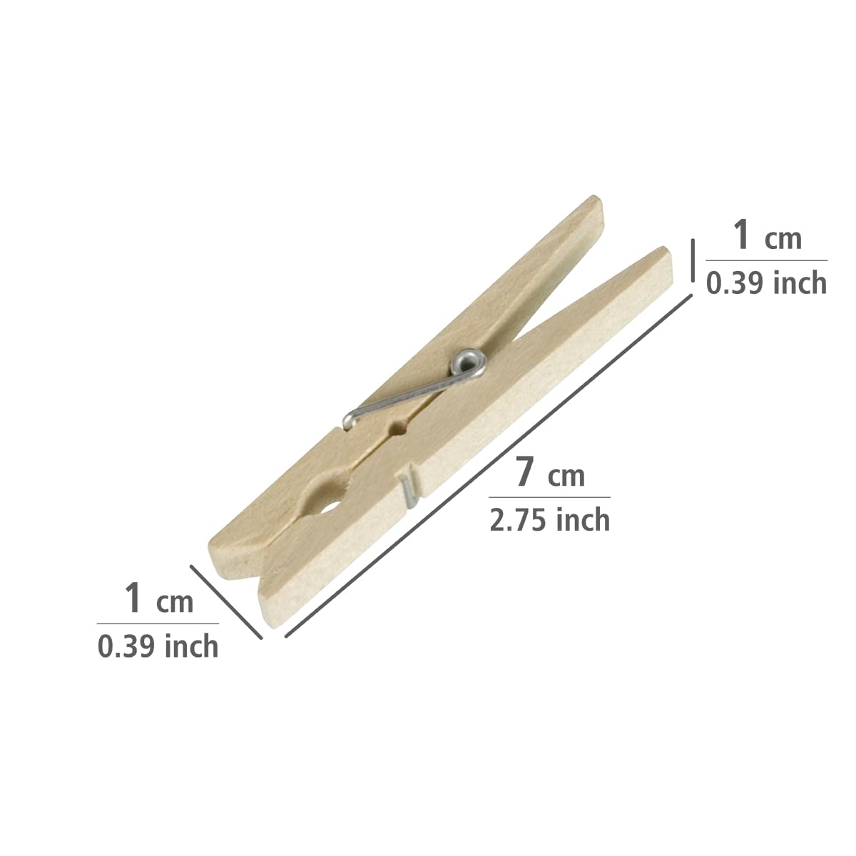 WENKO Klamerki, Spinacze do Prania 7 cm, 50 Sztuk, Naturalny
