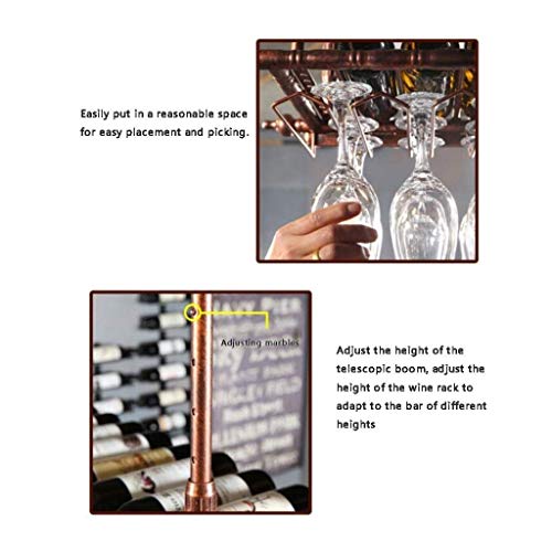 Porte-bouteilles de vin suspendu marron avec porte-gobelets créatif