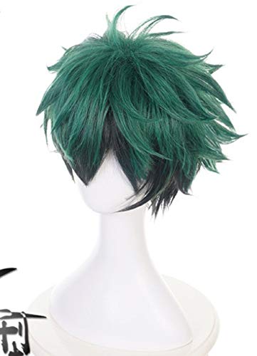 RyuLifeStyle Deku Anime Cosplay Costume Wig for My Hero Academia Izuku Midoriya Green and Black