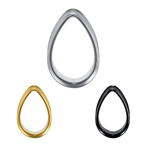 COOEAR Double Flared Ear Gauges with Gift Box Cover