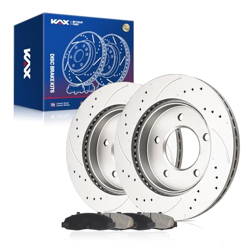 KAX Front Brake Kit for Ford F-150 1997 1998 1999 2000 2001 2002 2003, 12.13inch Brake Rotors Pads Kit, #54042+D679 Front Brakes by KAX - Used condition - US$38.52