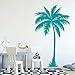 Adesivo da parete Adesivi in ​​vinile Natura Spiaggia Mare Decor Albero di cocco Wall Art Soggiorno camera da letto,21 teal,24X42 CM