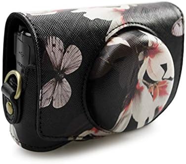kinokoo Canon PU Leather Camera Case with Shoulder Strap for Canon PowerShot SX720 HS SX730 HS and SX740 HS(Black-b)