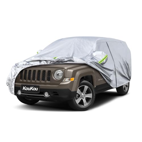 Image of Koukou 6 Layers Car Cover Custom Fit Jeep Patriot from 2007 to 2016, Waterproof All Weather for Automobiles, Sun Rain Dust Snow Protection. (Ships from US Warehouse, Arrive Within 3-7 Days)