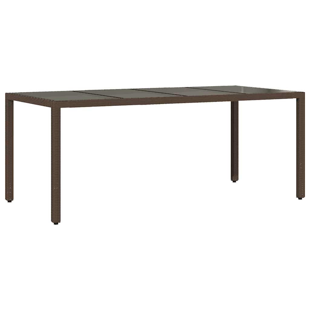 Table de Jardin Résine Tressée et Verre Trempé Qualité Luxe