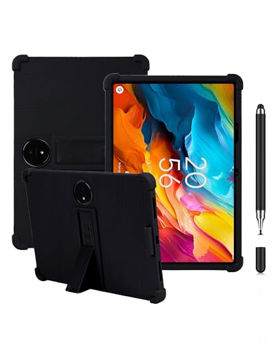Image of OAZSWGG For TCL NXTPAPER 14 Tablet Case 14.3 Inch - Black Shockproof Silicone Cover with Adjustable Stand + Bonus Stylus Pen, Anti-Slip Full-Body Protection