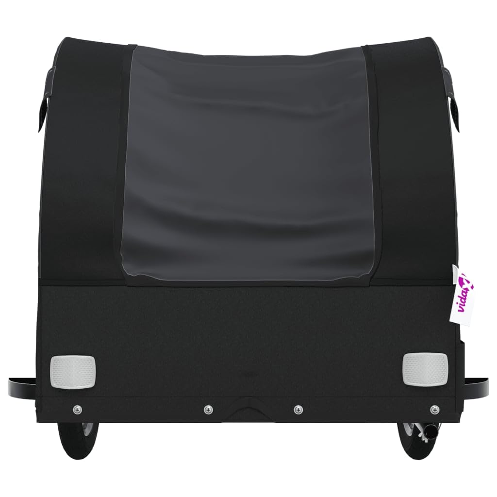 Fahrradanhänger Schwarz 45 kg Eisen, Fahrrad-Lastenanhänger, Fahrrad-Großlastwagenanhänger, Fahrrad-Lastenwagen, Fahrrad-Lastenwagen, Radfahren, Camping, Gepäckaufbewahrung, Träger, Transport