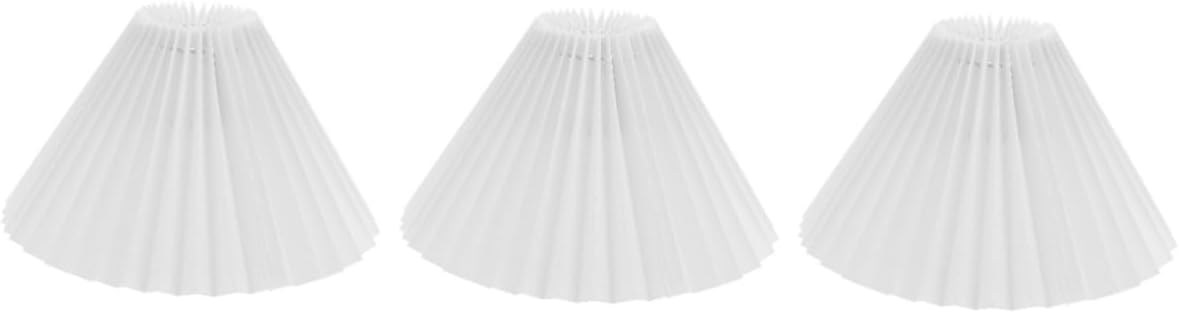 UPKOCH 3pcs Pleated Cloth Lampshade Light Cover for Wall Lamps Floor Lamps Ceiling Lights Soft Shade for Home Decor Compatible Pure