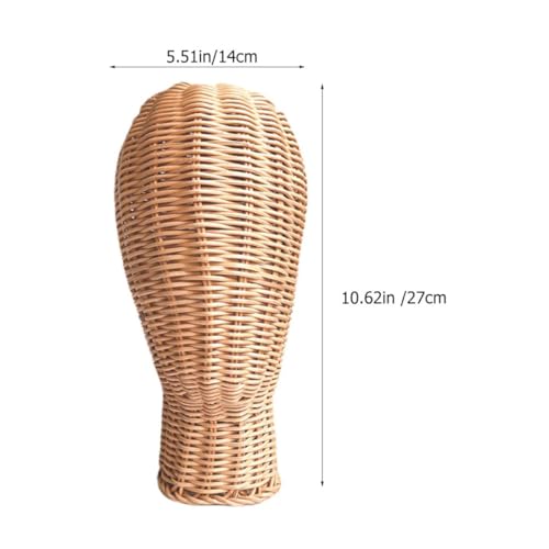Support pour perruques présentoir chapeau rotin tressé rangement - 3