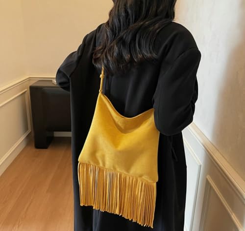 Small Crossbody Hobo Bags for Women Suede Boho Fringe Purse Underarm Satchels Shoulder Bag Vegan Western Country Purse 20252