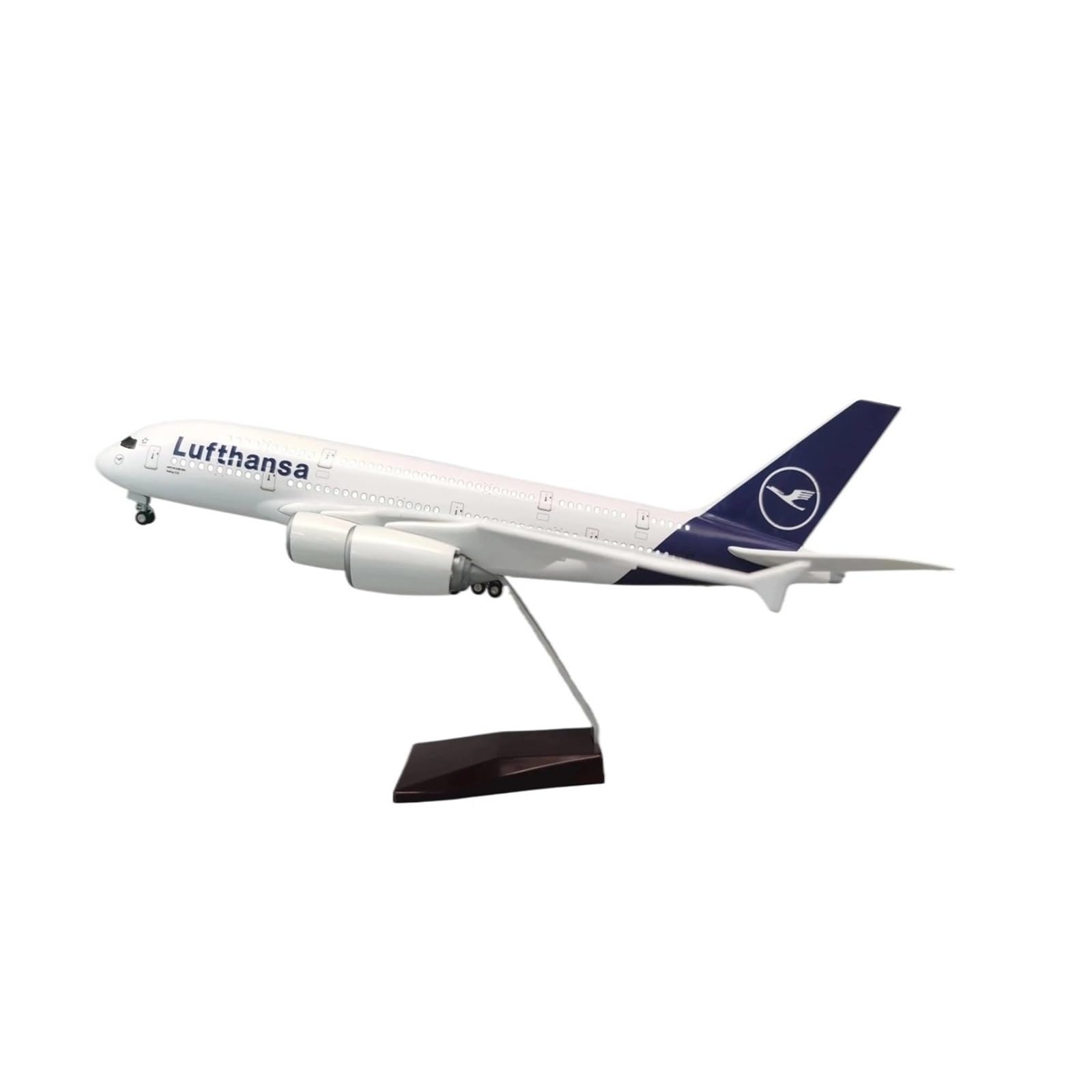Odlewany metalowy samolot w skali 1/160 dla A380 Lufthansa Model samolotu Model linii lotniczej Odlany z żywicy samolot do kolekcji Klasyczny model do zbierania i wyświetlania (LED)