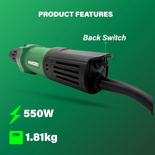 Image of HIKOKI GP3SBS9Z Corded Die Grinder 550W | 34000Rpm | 1.81Kg | Back Switch | Black & Green
