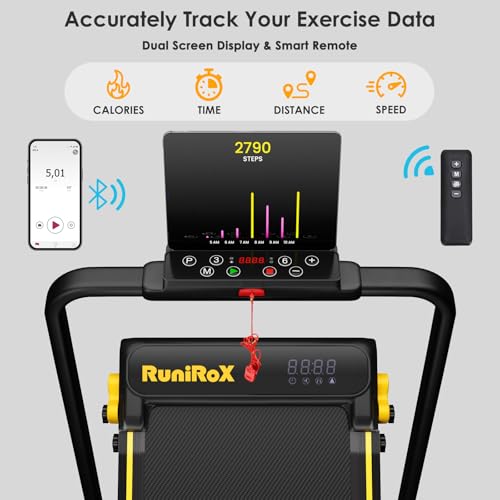 Image of Walking Pad with Incline Portable Treadmill with Handle Bar for Home Office Under Desk Use Small Space Treadmill
