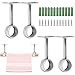 FORYNXHWIN 4 Pièces Support de Tringle à Rideau, Support de Montage au Plafond pour Tringle à Rideau pour Tringle à Rideau de Douche avec 12 vis (22 mm)