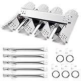 Grill Replacement Parts for Nexgrill 720-0888, 720-0888N, 720-0830H Gas Grill Models, 5 Pack Stainless Steel Pipe Burners, Heat Plates and Electronic Ignitors Kit for Nexgrill Replacement Parts